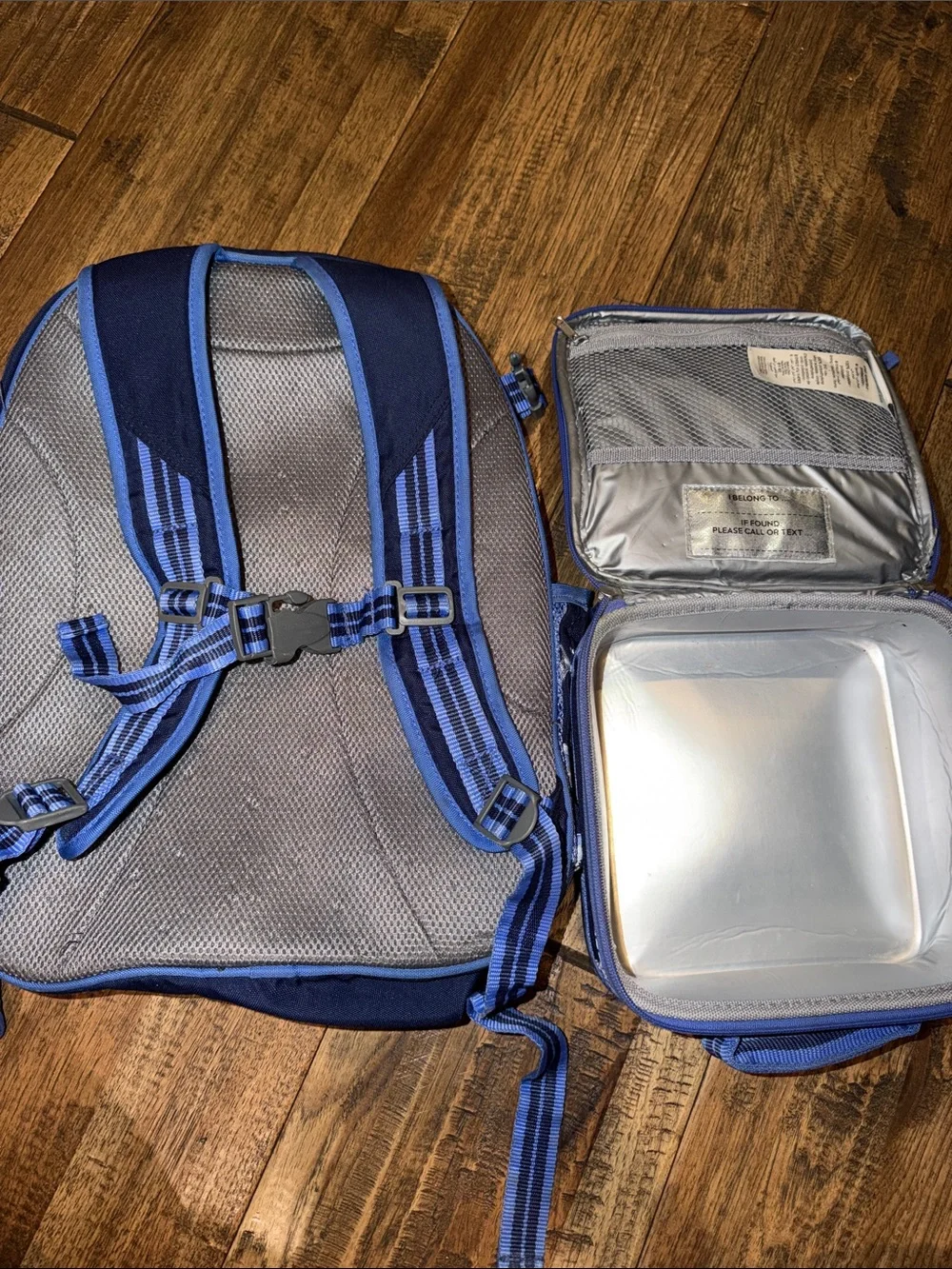 Pottery Barn Teen Navy Shark Backpack with Matching Lunch Bag